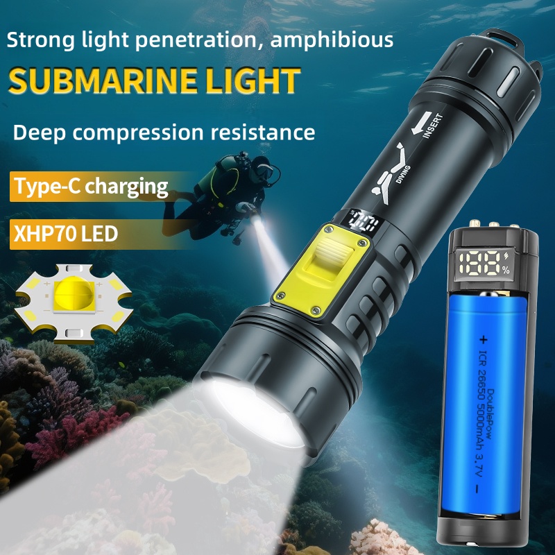 جديد XHP70 الغوص مصباح يدوي IP - مراجعة Fishing Light وسعره